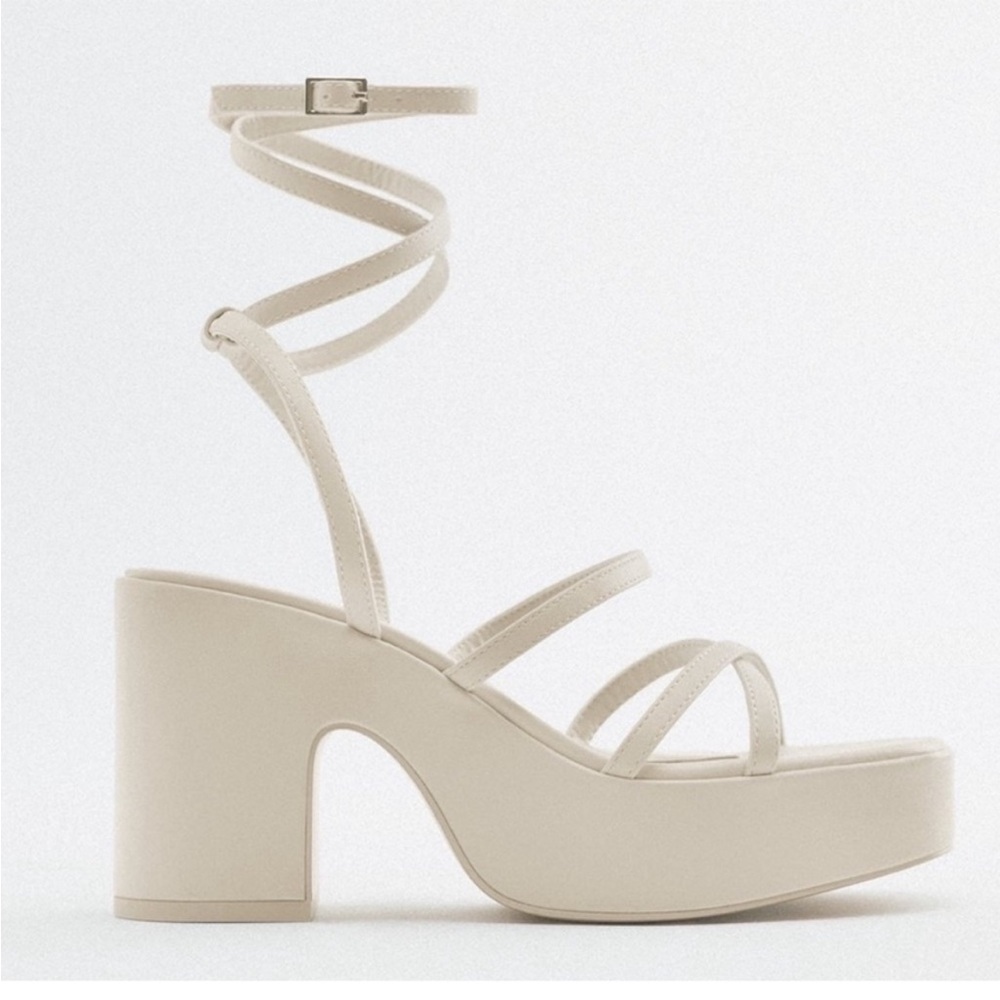 Zara lace up platform sandals